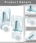 4 Pack Closet Sliding Door Roller Kit For Top Hung Bypass Wardrobe Doors Replacement Wheels With 8 Screws Includes 1/4 Inch And 1/2 Inch Thick Doors