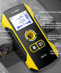 6 In 1 Wall Stud Finder And Detector with display showing detection modes and features on concrete surface