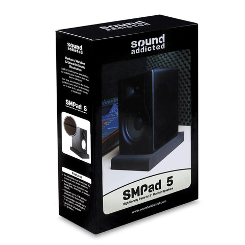 Studio Monitor Isolation Pads For 5 Inch Monitors, 2 Pack, packaging with high density acoustic foam for secure speakers, SMPad 5