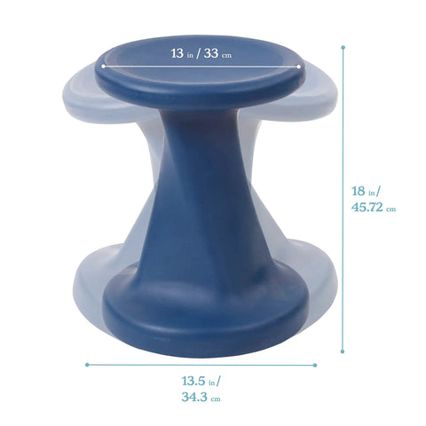 Twist Active Wobble Stool For Flexible Classroom Seating And Collaboration, 18 Inch Seat Height Navy Color