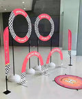 Dope FPV Drone Racing Obstacle Course Kit for Outdoor Training Customizable Gates with circular rings and landing pad.