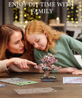 3D Puzzle Kit For Adults Sakura Bonsai Cherry Blossom Wooden Flower Craft Set For DIY Lovers Build A Dope Bonsai Tree Perfect Gift For Mothers Day Christmas Or Birthday, family building wooden cherry blossom model
