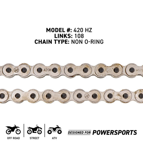 Beefed Up Drive Sprocket Chain Combo For Kawasaki KX65 Front 13 Tooth Rear 46 Tooth 420 Chain 108 Links Heavy Duty SAE 1023