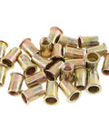 M10 Rivet Nuts Kit 100 Pcs Zinc Plated Carbon Steel Flat Head Threaded Inserts For Furniture DIY Projects Heavy Duty