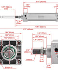 Standard Pneumatic Cylinder SC 50-150 With Port Size PT Quarter Inch, 50mm Bore, 150mm Stroke, diagram with dimensions