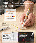 Built Like A Tank Carpenter Pencil Set With Sharpener And Eraser Includes Two Wide Marking Sticks Twenty Six Colored Refills Three Deep Hole Markers Plus Snug Storage Case For Real World Job Site Grind with a long-tip marker for precision.
