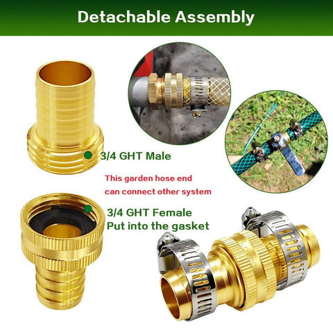 Heavy Duty Lovegarden Repair Kit Includes 4 Set Of 3/4 Inch Brass Barb Connectors With Swivel Converters Male Female Gaskets And Stainless Clamps For Garden Hose Fixes That Never Let You Down. 3/4 GHT brass hose fittings with clamps