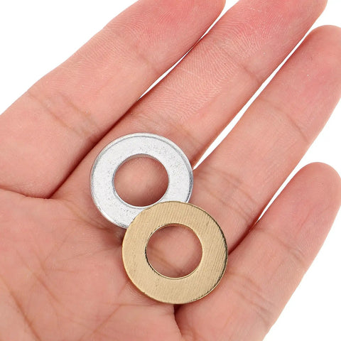 120 Piece Flat Washer Set Nylon Brass White Zinc Plated M10x20 For Commercial Appliances And Electrical Connections Industrial Spacer Kit Built For Tough Jobs Easy Install Workhorse Quality washers shown in hand