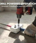 The ULTIMATE Professional Electrician Wire Pulling Assistant Tool in action, featuring drill powered operation and durable metal build.