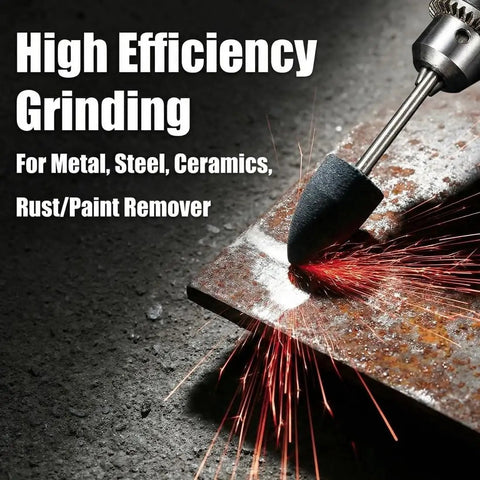 Extra Long 1/4 Inch Shank Aluminum Oxide Grinding Stones Set of 8 for Rotary Tools and Drills used on metal surface