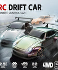 Drift Ready 1:24 Scale RC Car With LED Lights, 2.4GHz 4WD High Speed Remote Control Vehicle drifting on track