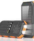 Portable Solar Power Bank 38800mAh With PD 22.5W USB C Fast Charging Four Built In Cables Dual LED Emergency Flashlights