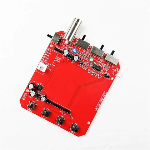 Red circuit board of Portable Handheld Oscilloscope With 2.4 Inch TFT Display And Alligator Clip Probes DIY Kit