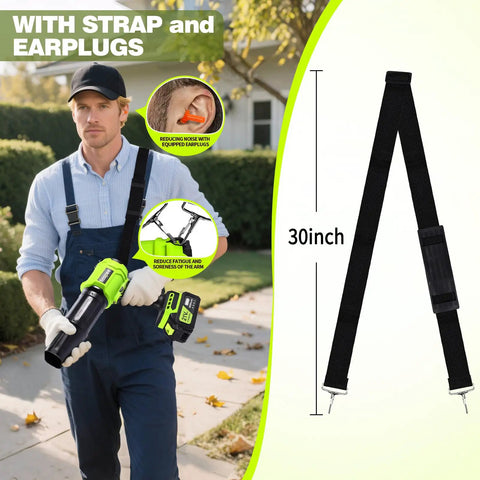 Cordless Leaf Blower With Turbine Motor Delivers Up To 800,000 RPM and Wind Speeds of 65 Meters Per Second, man cleaning yard