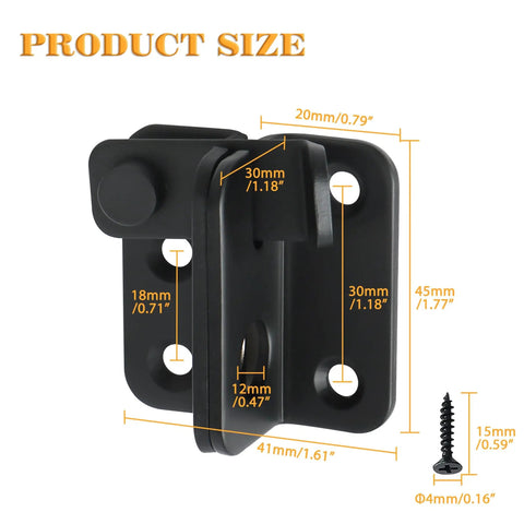 Heavy Duty Stainless Steel Matte Black Gate Latch Set With Slide Bolt Lock And Rust Resistant Durable Safety Catch dimensions