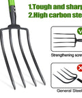 Heavy Duty Garden Fork 45 Inch Pitch Fork With Steel Tines And Comfortable Y Grip For Spading Digging Compost And Lawn Bed Work