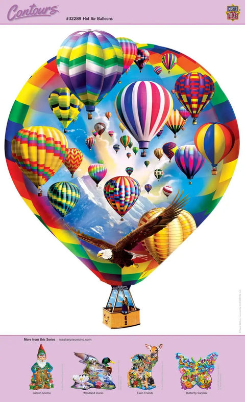500 Piece Shaped Jigsaw Puzzle Hot Air Balloons For Adults Family And Youth Large 19.09 By 24.26 Inches Fun To Put Together