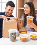 People using 24 Piece Deli Storage Set With Lids Including 8 Oz, 16 Oz And 32 Oz Containers, Airtight BPA Free Plastic, for meals