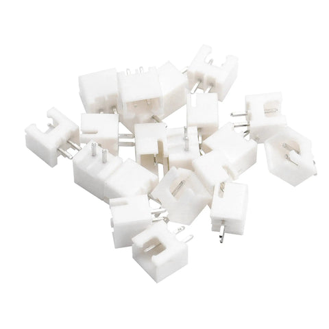 Premium XH2.54 2 Pin Male Female Wire Connector Kit featuring white plastic connectors for quick electronics setup.