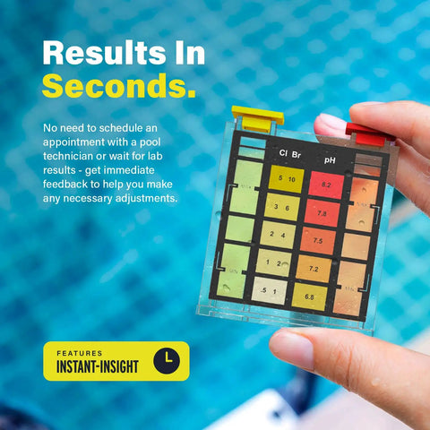 Hassle Free Swimming Pool And Spa Water Test Kit For Chlorine Bromine And Ph with color indicators for easy testing.
