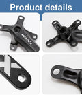 Beefy 170 Mm Mountain Bike Crank Set arms and details with 34T chainring attachment for single speed rides on MTB, E-bike