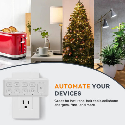 Two Pack Double Outlet Programmable Countdown Timer With Repeat Function And Dead Simple Controls Up To Four Hour Cycling for home devices