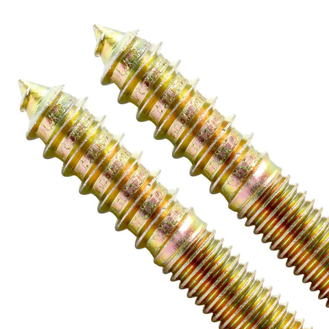 Dang Solid M8 Hanger Bolts 2 Inch Screw Set 20 Piece Heavy Duty Dowel Fasteners close-up view of heavy-duty bolts with zinc coating.