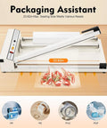 Heavy Duty 24 Inch Shrink Wrap Machine With Bonus Heat Gun, quick temperature adjustment and sealing mechanism in action.
