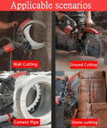 Heavy Duty Brushless Concrete Saw With 8900w Motor And 16 Inch Diamond Blade Fast Deep Cut Masonry Tool Job Site Ready in wall, ground, and pipe cutting scenarios.
