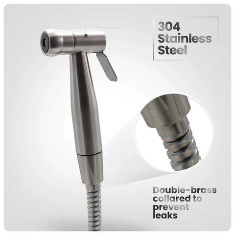 Bidet Sprayer for Toilet and Cloth Diaper Washer Handheld Toilet Sprayer Easy 10 Minute Installation 304 stainless steel material
