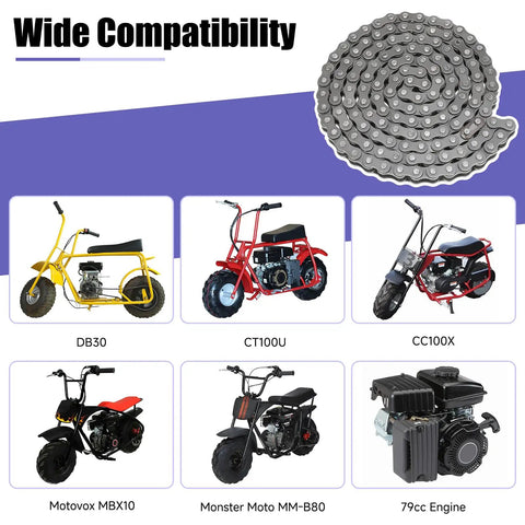 Heavy Duty 35 Chain 140 Links Chain Breaker For Mini Bikes Compatible With Coleman CT100U CC100X Baja DB30 Motovox MBX10 MBX11