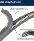 CALPOSE 15 ft natural gas grill hose, 3/8 in ID, stainless-steel braided with weather-resistant rubber layer