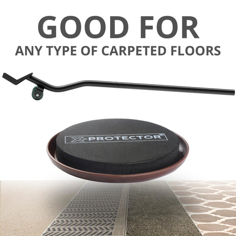 Heavy Duty Carpet Furniture Sliders 4 Pack With Ergonomic Steel Floor Lifter Tool Set, featuring glide pad and floor lifter.