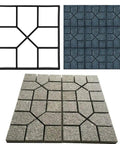 DIY Ready Geometric Pattern Concrete Mold For Stepping Stones Black Reusable Stone Mold For Garden Paths Patio Decor shown.