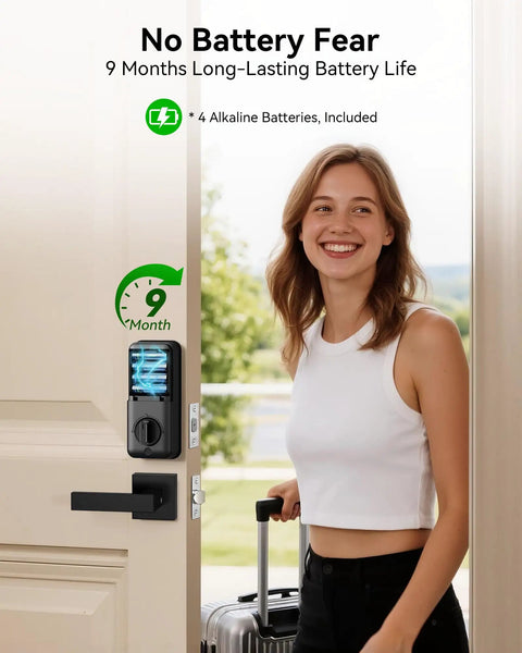 Keyless Entry Door Lock With Handle Set And Fingerprint Smart Deadbolt Featuring Touchscreen Keypad Apps And Fob Cards For Smooth Home Access And No Stress Crib Security Game Changer Fo Sho Installations