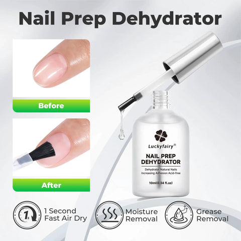 Nail Dehydrator And Primer Set For Gel Nails And Press Ons Acid Free And HEMA Free Nail Prep No Lamp Needed No Lift Primer 10ml bottle