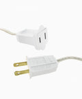 Close-up of power plugs for C9 Light Strings For Outdoor Holiday Decor, 100 Foot White Cord With 12 Inch Socket Spacing, E17 Stringer Base