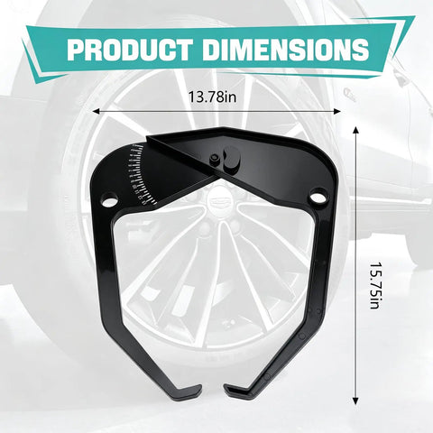 No Sweat Rim Width Caliper Tool For Cars Quick Fitment Gauge Universal Wheel Measurement Device, 13.78x15.75in, solid ABS material.