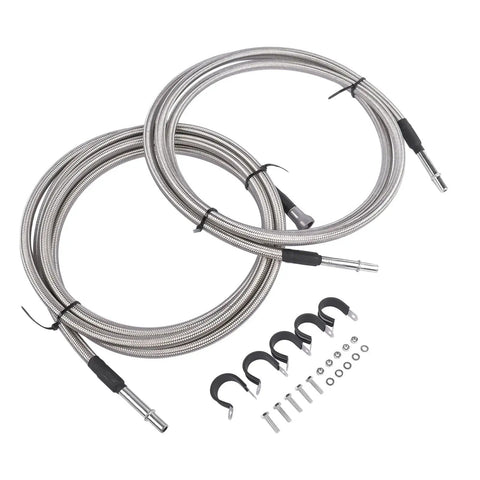 Premium Fuel Line Kit For Chevy Silverado And GMC Sierra Replaces 819-816 Perfect Fix For Leaks And Bad Delivery On 2004 To 2010 Models braided hoses with clamps and hardware