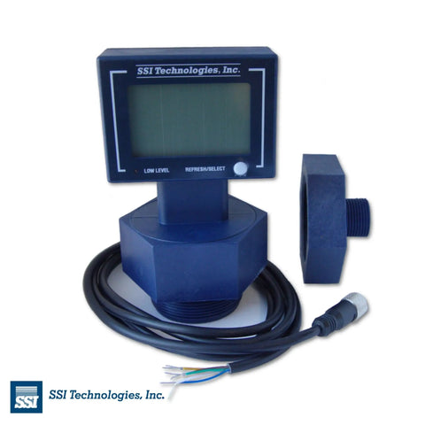 Ultrasonic Digital Drum Level Gauge With 4/20mA Output For External Controllers, loop powered, with 2 inch and 3/4 inch bung attachments.