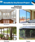 Top Shelf Aluminum Insect Screen Mesh Roll, Rock Solid Bug Barrier Window Replacement Material, Heavy Duty 72 Inch by 100 Foot Screen Fabric for Exterior Doors and Patios, Elegant Silver used in windows, sliding doors, porches, and patios.