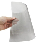 Hand holding stainless steel mesh from Four Piece Vehicle Bumper Repair Mesh Kit For Quick Easy Car Bumper Fixes Durable Automotive Mesh Screen For Versatile Bumper Repairs Simple To Use And High Efficiency Perfect For DIY Car Care.