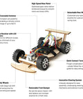 Wooden Racing Car Kit For Kids Aged 8 To 12 With Remote Control Steering Rear Wheel Drive Hands On Science Learning DIY Science Project Build Your Own Speedy Car Educational Gift For Boys And Girls, wooden RC car kit