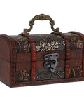 Vintage wooden box with detailed floral design and swing arm latch antique cabinet hardware for jewelry box and suitcase left and right clasp set of 2 tough as nails metal construction and easy locking for daily access.