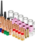 81 Piece TIG Welding Torch Accessories Kit For WP 17 WP 18 WP 26 With Glass Cup Alumina Nozzle Stubby Gas Lens And 12 Piece Set