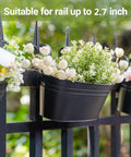 10.5 Inch Metal Iron Hanging Flower Pots For Balcony Railing And Fence Window Garden Decor 3 Pack With Detachable Hooks Black Countryside Style Plant Holders For Home