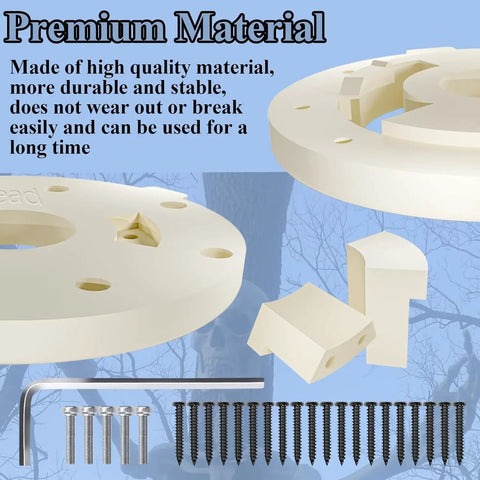 12 Foot White Giant Skeleton Head Bracket Kit Replacement Part With Neck Male And Female Sides 20 Black Screws