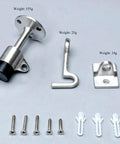Heavy Duty Stainless Steel Door Stopper With Hook And Rubber Bumper, Wall And Floor Mount Door Holder Quiet Dampening Stop, Rustproof And Durable Barrier To Prevent Collisions, Easy Install With Free Screws Included components