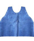 American Heavy Duty Nonwoven Exam Vests Featuring No Sweat Snap Closure 31X24 Inches Blue White Medical Cape Bulk Case Of 75 Clinic Ready Hard Working Nurse Gear flat blue exam vest front view.