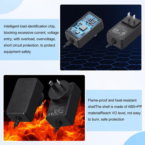10 Pack 12V DC LED Power Supplies 24W 2A Switching Adapters From 120V AC To 12V DC For LED Strip Lights With 5.5mm By 2.1mm Female Barrel Connectors Great For High Output LED Projects, black adapter pair